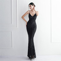 19329-S # fleur de positionnement femmes élégantes paillettes longue sirène robe de forme grosse dame robe grande taille robe super taille