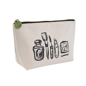Promotionnel coton toile voyage beauté maquillage pochette à fermeture éclair personnalisé sacs à cosmétiques personnalisé écologique - Product Image 2