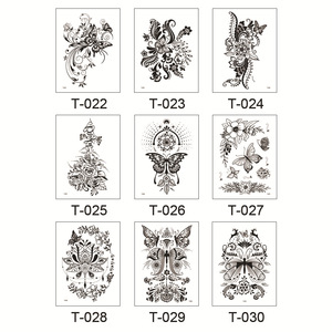 Custom Body <span class=keywords><strong>Art</strong></span> Painting Beautiful <span class=keywords><strong>Black</strong></span> Butterfly Rose Flower <span class=keywords><strong>Tattoo</strong></span> Sticker per le donne Waterproof Sexy Flower tatuaggi temporanei - Product Image 3