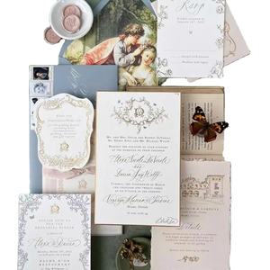 Juego de Invitaciones de Boda de Lujo, Sobre con Estampado en Relieve, Papelería Personalizada, Envío Rápido - Product Image 1