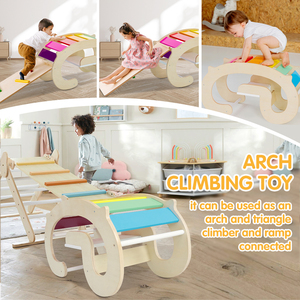 <span class=keywords><strong>Balance</strong></span> Board Crèche Bébé Escalade Interactive Jouet Éducatif Intérêt <span class=keywords><strong>Chaise</strong></span> à Bascule Arc-<span class=keywords><strong>en</strong></span>-ciel <span class=keywords><strong>en</strong></span> <span class=keywords><strong>Bois</strong></span> pour Enfants - Product Image 5