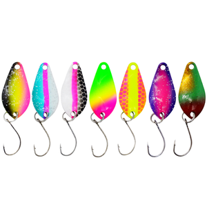 Vente en gros de leurres de pêche en métal SP214 3 cm 2,6 g, spinner baits, cuillères, avec hameçon simple pour la pêche en mer, en bateau et en pêche à la mouche - Product Image 1