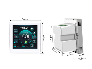 Ac220v 3 tốc độ 4 inch màn hình màu Nhà máy trực tiếp thu hồi nhiệt thông Gió đơn vị năng lượng Hệ thống thông gió điều khiển - Product Image 3