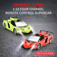 EPT Coche Deportivo RC a Escala 1:18 de 4 Canales, Estilo Superdeportivo de Alta Velocidad con Luces LED para Niños