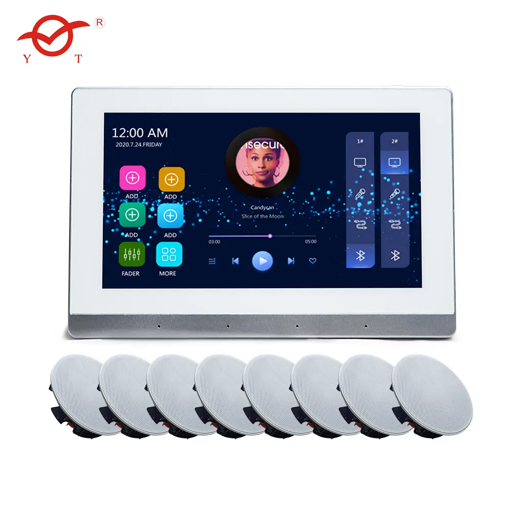 background music host smart home audio set WiFi 8*25W Blue-tooth In Wall Amplifier Android for ceiling speaker