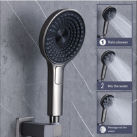Ensemble de douche thermostatique mural en laiton poli gris anthracite, avec jets de pluie doux et de massage, pour appartement - Vente en gros