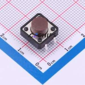 TP11011670 Tactile Switch Through hole Component (THT),12x12mm Switch Single Pole Single Throw Round Button 1.6N Through Hole - Product Image 1
