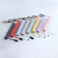 Câble USB-C enroulé Macaron pour clavier mécanique de jeu avec rétroéclairage RVB et fonction Plug & Play