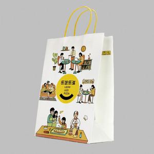 Sacs en papier kraft de haute qualité avec poignées, sacs shopping personnalisés imprimés pour la promotion en supermarché, avec lamination et poignées - Product Image 6