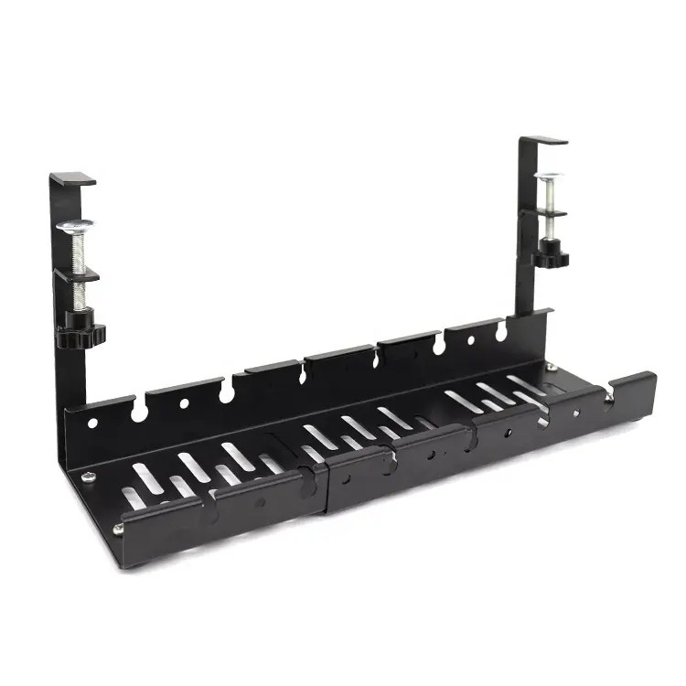 Dongguan LW OEM Sheet Metal Factory Machining Punch Free Undertable Storage Rack Retractable Carbon Steel Cable Management Tray