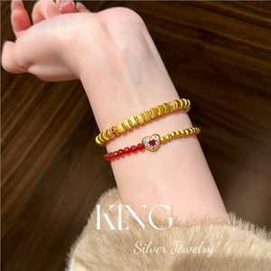 <b>Red</b> Heart Agate S925 Sterling Silver Gold Plated <b>Bracelet</b> For Women Everyday Wear Vintage Fashion Jewelry - Product Image 5