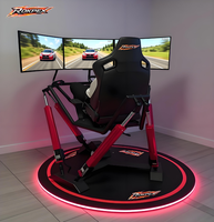 Plateforme de mouvement 6DOF robuste pour simulateur de course, cockpit immersif à 3 écrans pour centre de jeux