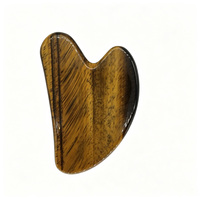 Planche Gua Sha en Pierre Œil de Tigre Naturelle Premium, Pierre Gemme Bien Polie pour Massage Facial, Outil de Grattage, Logo Personnalisé