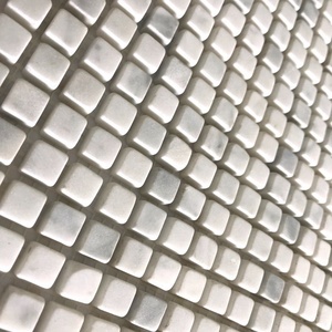 Finement traiter dégringolé Verge blanc marbre mosaïque carrelage Mini carré mur sol dosseret pour salle à manger bain chambre escalier hôtel - Product Image 1