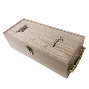 Impresión de logotipo Color blanco mate <span class=keywords><strong>caja</strong></span> de regalo de <span class=keywords><strong>vino</strong></span> de <span class=keywords><strong>madera</strong></span> de una sola botella - Product Image 1