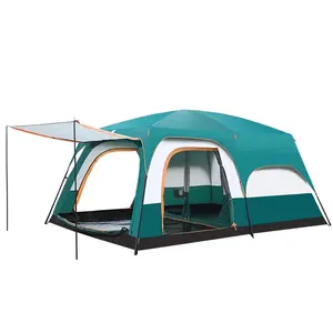 6-12 Persoons Grote Luxe Outdoor Waterdichte Canvas Tent Voor Familie Camping