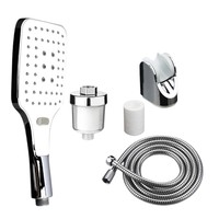 Nouveau produit pp coton filtre de douche pommeau de douche haut débit puissant fixe spa purificateur pommeau de douche mini robinet filtre