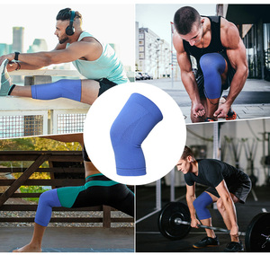 Individuelles professionelles Fitnessstudio 3D gestrickte Bein-Gelenk-Kompressionspange Ärmel Silikon dünn elastisch Sport Knie-Schutzstütze - Product Image 5