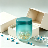 Prix d'usine – Flacon en verre dépoli rechargeable de 250 ml pour capsules, compléments alimentaires, vitamines et pilules bio pour le bien-être féminin