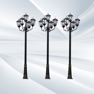 Lampadaire de jardin extérieur en laiton à LED blanc chaud avec abat-jour en verre IP66, alimenté par énergie solaire, détecteur de mouvement, AC 220V 2700K, semi-fixe non détachable - Product Image 2