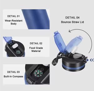 בקבוק מטהר נירוסטה נייד מים מופעל ידנית פחמן מסנן מחסנית ישירה שתייה חיצונית - Product Image 3