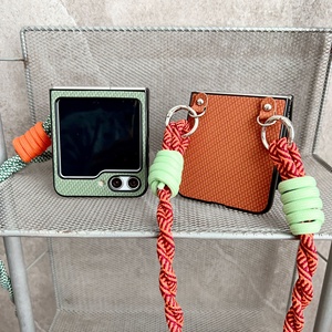 Nouvelle arrivée, étui de téléphone pliable avec cordon tissé, pour Z Flip 8/7/6/5/<span class=keywords><strong>4</strong></span>/3, housse de protection anti-chute pour Motorola 50 Ultra - Product Image 6