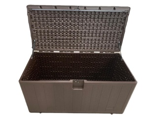 Plastic Outdoor Furniture Plastic 105Gal Multi-Function Blow Molded Plastic Outdoor HDPE Wicker Effect Patio Storage Container Garden Furniture Deck Box