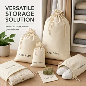 Bolsas de Almacenamiento Ecológicas Personalizadas con Logotipo, Bolsas con Cordón para Zapatos y Juguetes - Product Image 1