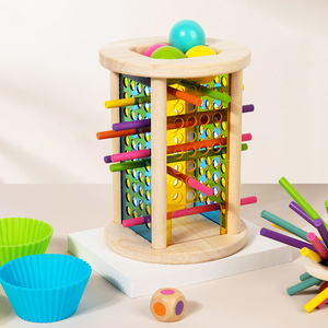 Juego de Mesa Educativo 3 en 1 de Madera para Niños: Juguete de Equilibrio, Palos de Arrastre y Entrenamiento Cognitivo de Colores - Product Image 5