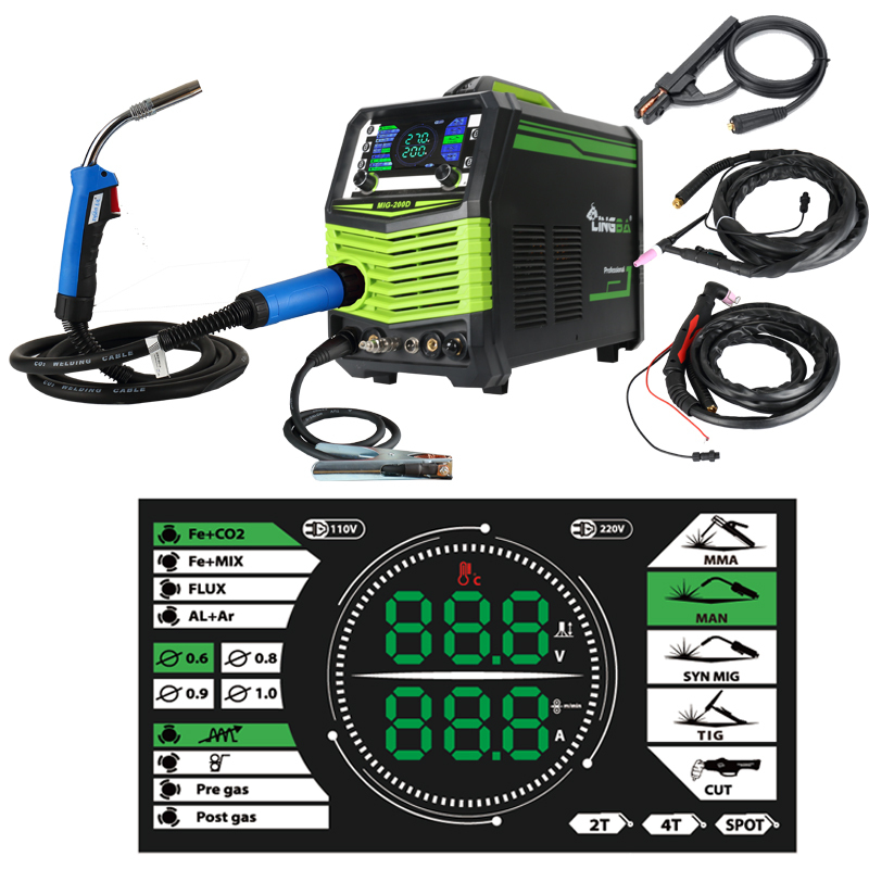 Multifunction 7 in 1 Welding Machine 110V 220V LED CUT MIG LIST TIG HF TIG MMA Synergy New Condition with DC Motor Aluminum · image 1