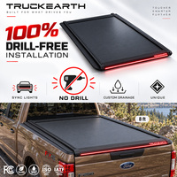 Couverture de benne rigide rétractable à LED Ford F-250 pour benne de 8 pieds en alliage d'aluminium