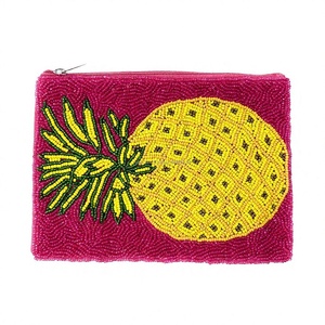 Bolso de Noche con Cuentas de Piña Tropical, Monedero Rosa, Mini Cartera con Cremallera para Vacaciones de Verano, Accesorio de Boutique al por Mayor para Resorts - Product Image 1