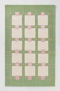 Alfombra Geométrica de Fabricación India con Diseño de Cuadrícula, Multicolor y en Varios Tamaños Disponible, Alfombra Geométrica para Decoración de Pisos - Product Image 4