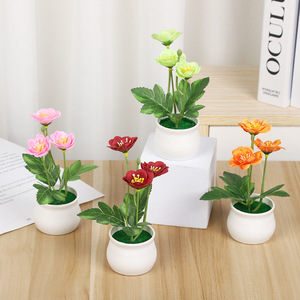 Fleurs artificielles en plastique Yiwu Datuo Florist, plantes en pot 10x14 cm pour décoration intérieure, ornement d'intérieur - Product Image 2