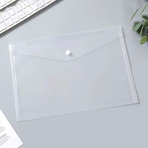 Hot Sales Plastic Envelope Pocket Wallets School Folder <b>Document</b> A4 Clear File <b>Bag</b> With Snap Button Folders Custom Logo - Product Image 2