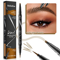 Crayon à sourcils liquide professionnel naturel waterproof à séchage rapide, double embout de positionnement fin, pointe à 2 fourches, fini mat EOM