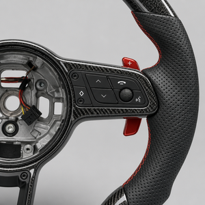 Volant sport en fibre de carbone pour Porsche <span class=keywords><strong>911</strong></span> <span class=keywords><strong>Carrera</strong></span> Boxster Cayman Macan avec boutons de commande intégrés - Product Image 5