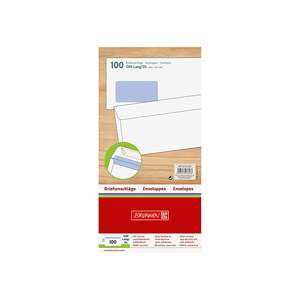 Brunnen Briefumschläge DIN Lang mit Fenster selbstklebend weiß 100 pièces - Product Image 1