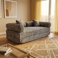 Canapé-lit pliable moderne en tissu mousse haute densité avec design carré rotatif pour appartement, centre commercial et hôtel