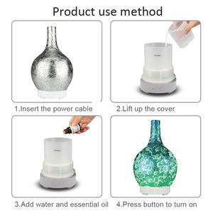 Yxbl Aroma <b>Diffuser</b> 300Ml Ultrasonic Humidifier Crack Pattern Led Night Light Tabletop Essential <b>Oil</b> <b>Diffuser</b> With Timer - Product Image 5