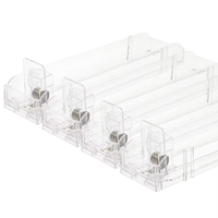 Système de séparateur de tablettes en plastique pour supermarché, pousseur de cigarettes réglable, plateau pousseur de cigarettes, étagère à bouteilles à gravité, présentoir