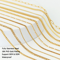 Collier Bijoux Fantaisie Chaîne Câble Rolo Figaro Franco Acier Inoxydable Doré Serpent Corde Maille Cubaine pour Hommes Femmes
