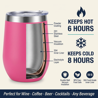 Gobelet isotherme en acier inoxydable de 12 oz en forme d'œuf avec logo personnalisé, double paroi, thermique, pour voyage, avec couvercle