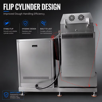Mélangeur à spirale professionnel en acier inoxydable pour boulangerie, avec panneau numérique, capacité 75kg, 100kg, 125kg, 150kg, à cylindre basculant