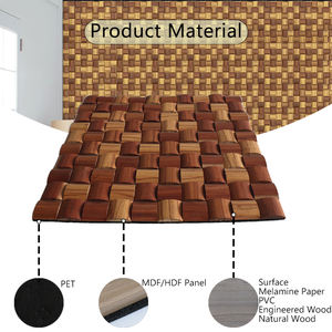 Carré 60*60 <span class=keywords><strong>cm</strong></span> Mosaïque Akupanel 3 Côté Placage Intérieur Décoration Murale Panneau Sandwich Diffuseur Acoustique Panneaux DIY Panneau Mural Modulaire - Product Image 2