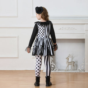 Costume d'Halloween pour enfants, costume de clown, robe de fête de cirque, robe de magicienne pour filles, spectacle de carnaval - Product Image 4
