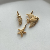 Breloques EMANCO animaux marins tendance : coquillages, queues de poissons, hippocampes en acier inoxydable pour la fabrication de bijoux, vente en gros et dropshipping