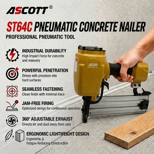 Pistola <span class=keywords><strong>Clavadora</strong></span> Neumática de Concreto OEM Personalizada ST64C de Alta Resistencia <span class=keywords><strong>para</strong></span> Canaletas de Cables y Rodapiés, 50 Clavos - Product Image 3