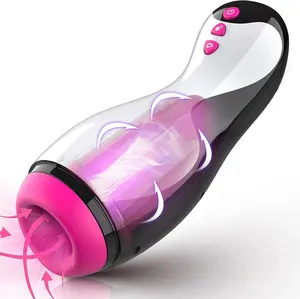 Adam için güçlü emiş gücü titreşim mastürbasyon kupası seks oyuncakları ile otomatik ısıtma emme titreşimli