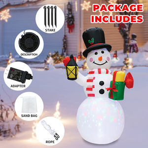 نموذج رجل الثلج القابل للنفخ بطول 4 أقدام مع إضاءة RGB ملونة لعيد الميلاد يرتدي قبعة - Product Image 6